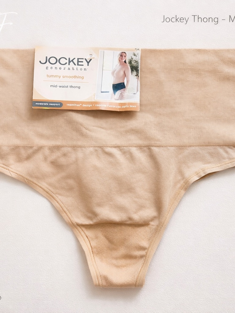 Jockey Generation Tummy Smoothing Thong Nude Medium NWT